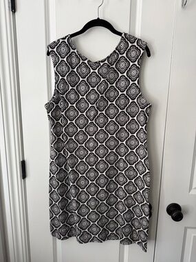 Boden Black & White Geometric Sleeveless Jersey Dress